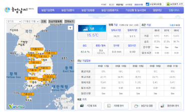 농촌진흥청 농업기상정보시스템  이미지